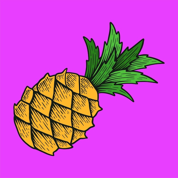 Ilustración del vector tropical de la piña