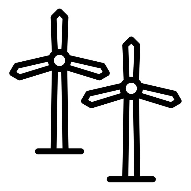 Ilustración del vector de la turbina eólica