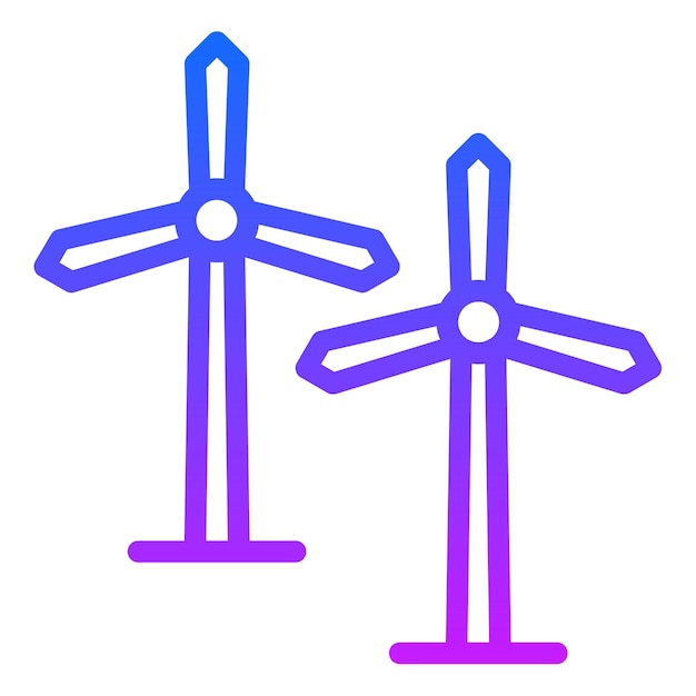 Ilustración del vector de la turbina eólica
