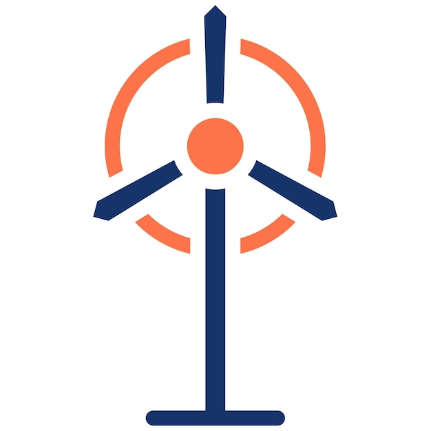 Ilustración del vector de la turbina eólica