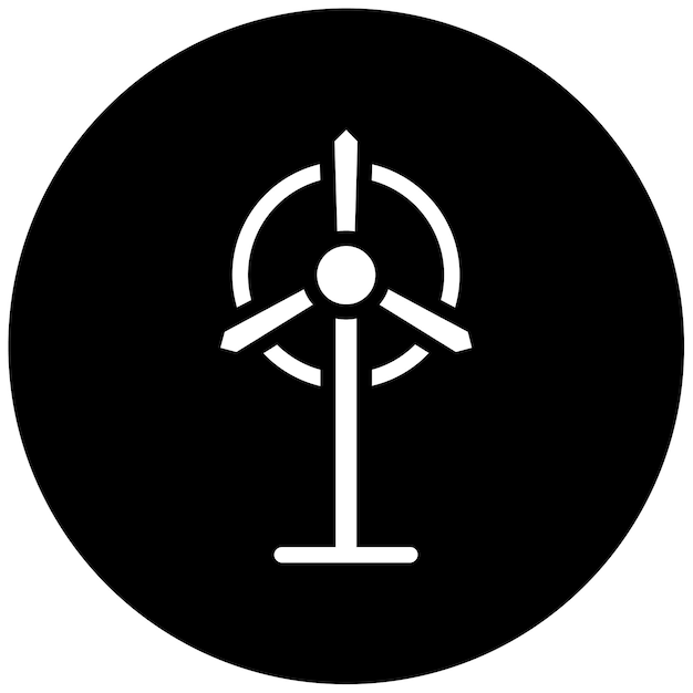 Ilustración del vector de la turbina eólica