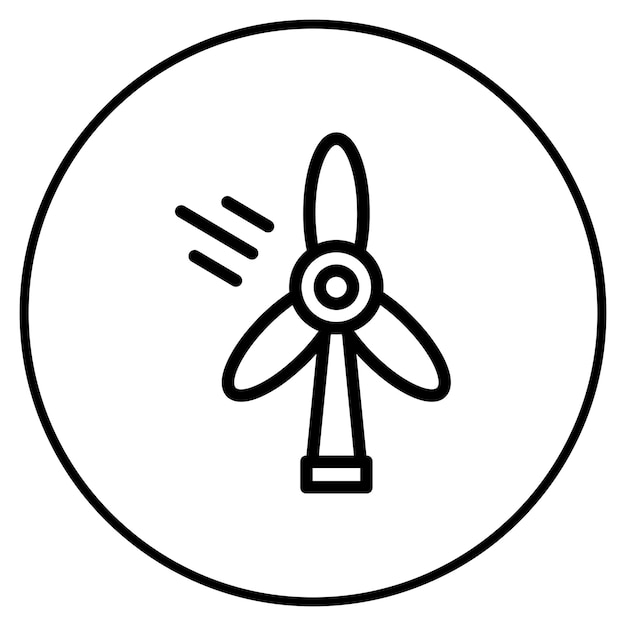 Ilustración del vector de la turbina eólica