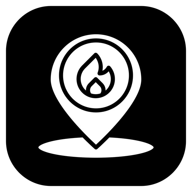 Ilustración del vector de ubicación del fuego