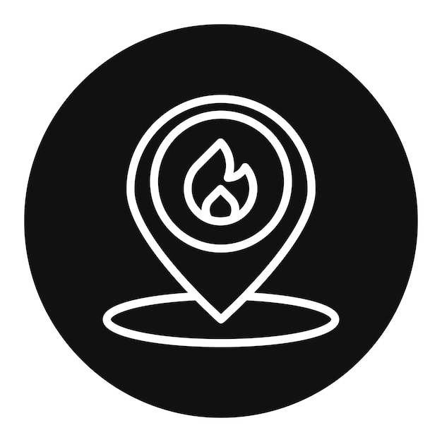 Ilustración del vector de ubicación del fuego