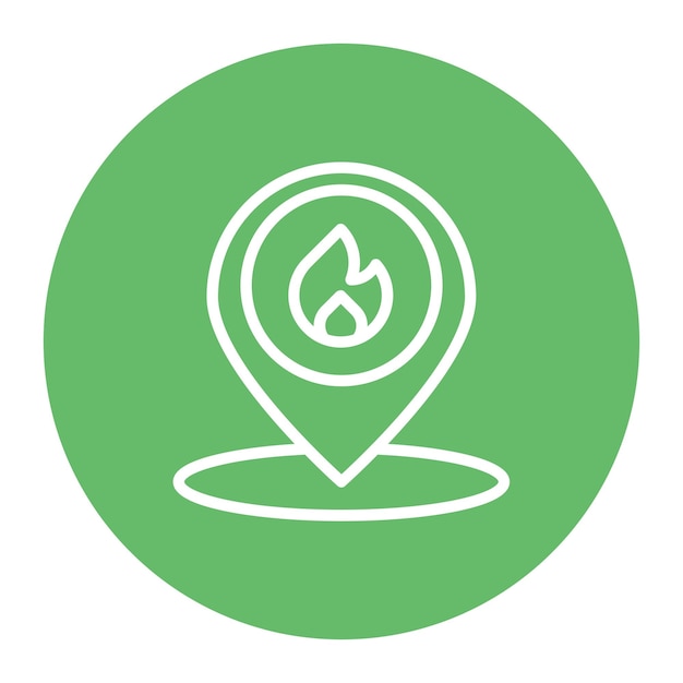 Ilustración del vector de ubicación del fuego