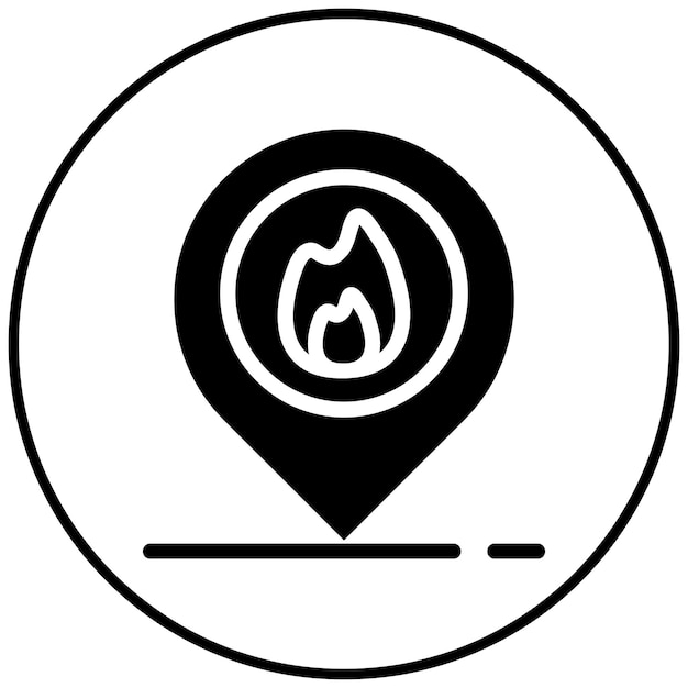 Ilustración del vector de ubicación del fuego