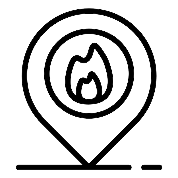 Ilustración del vector de ubicación del fuego