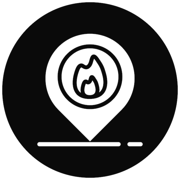 Ilustración del vector de ubicación del fuego