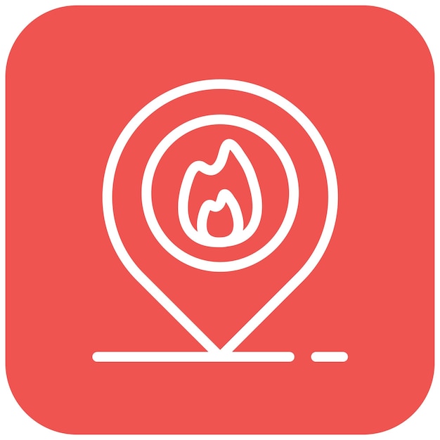 Ilustración del vector de ubicación del fuego