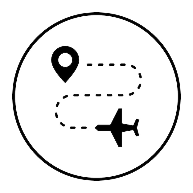 Ilustración del vector de ubicación de vuelo