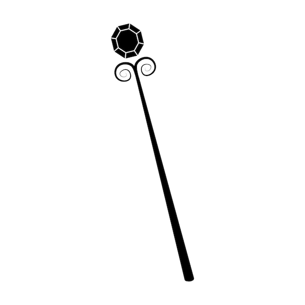 Ilustración de vector de varita mágica de glifo