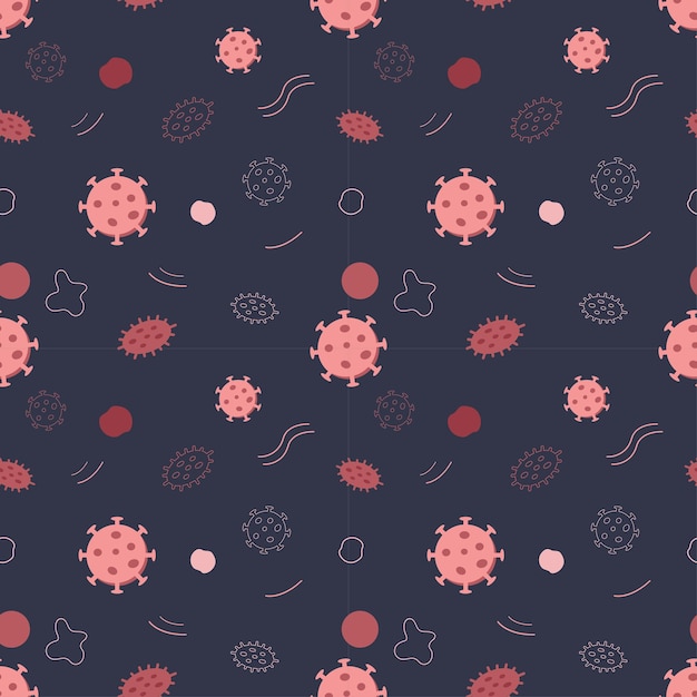 Ilustración de vector de vector de virus de fondo de virus