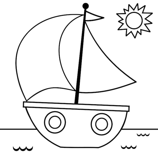 Ilustración de vector de vela blanco y negro