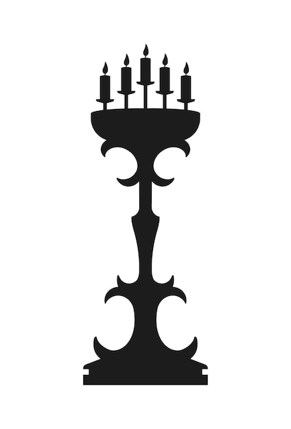 Vector ilustración de vector de vela y candelabro