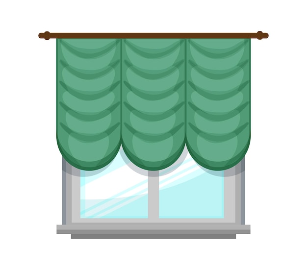 Vector ilustración de vector de ventana con cortina