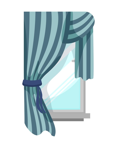 Ilustración de vector de ventana con cortina