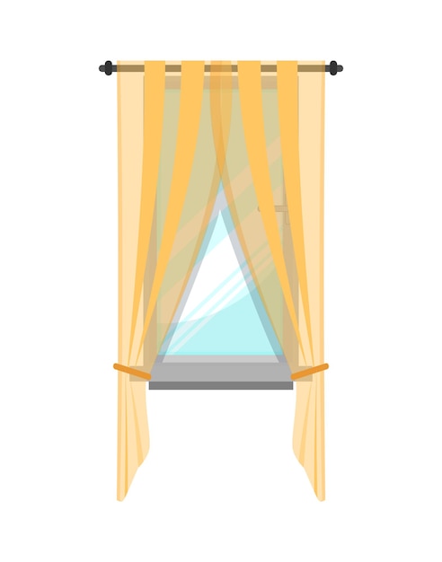 Ilustración de vector de ventana con cortina