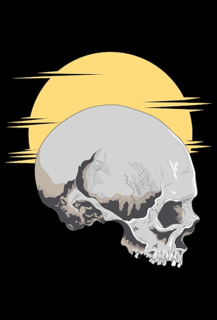 Ilustración de vector de verano de cráneo