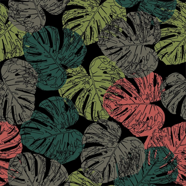 Ilustración de vector de verano Impresión plana de la selva