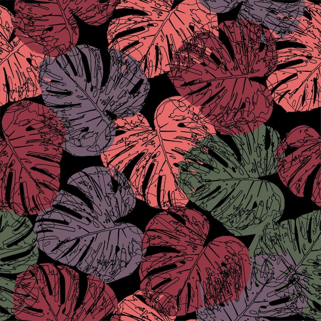 Ilustración de vector de verano Impresión plana de la selva