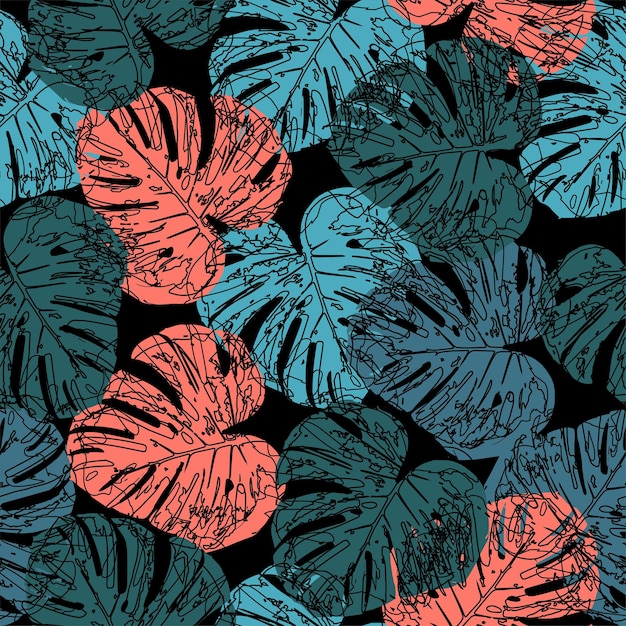 Ilustración de vector de verano Impresión plana de la selva