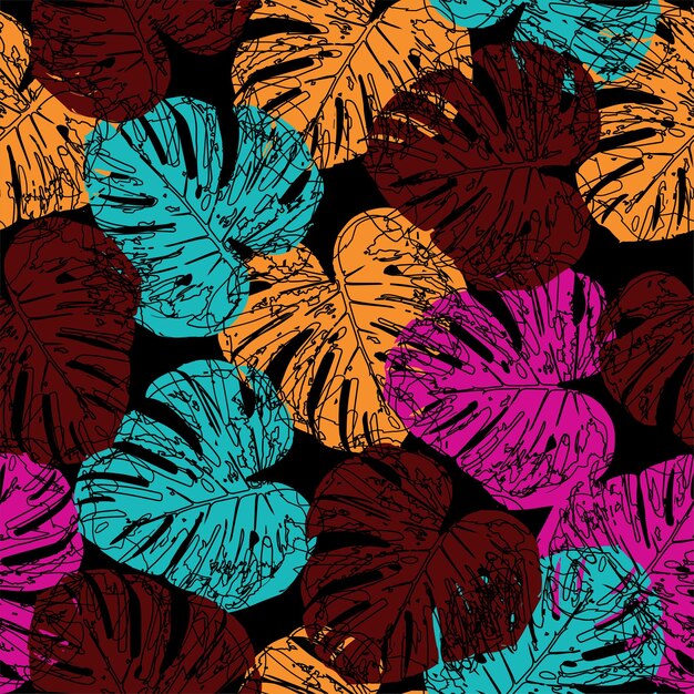 Ilustración de vector de verano Impresión plana de la selva