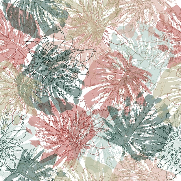 Ilustración de vector de verano Impresión plana de la selva