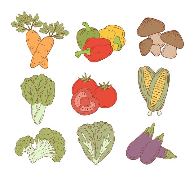 Ilustración de vector de verduras