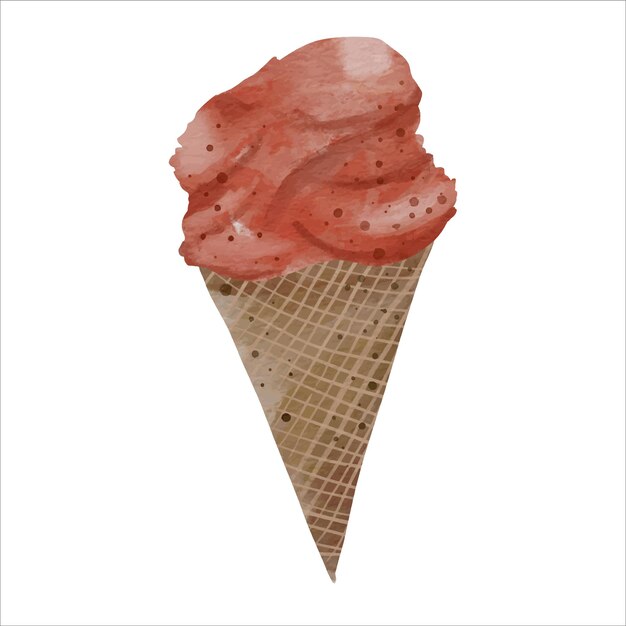 Vector ilustración de vector de vibraciones de verano de helado de fresa