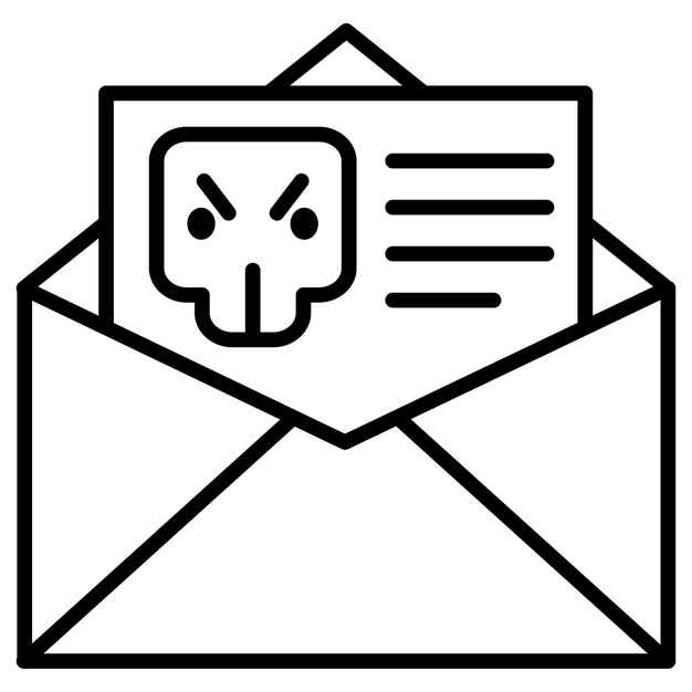 Ilustración del vector de virus de correo electrónico