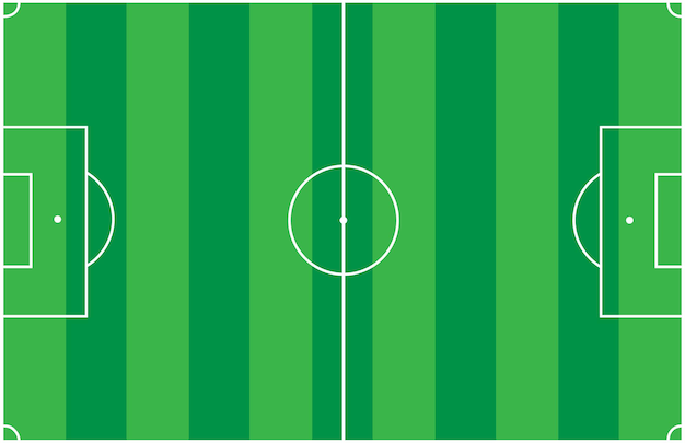 Ilustración de vector de vista de campo de fútbol