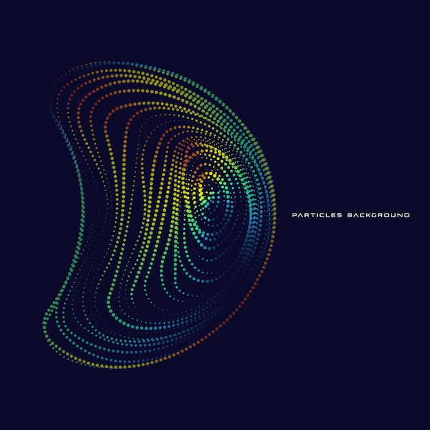 Ilustración de vector de visualización de algoritmos de alta tecnología y big data con punto brillante
