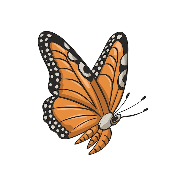 Vector ilustración de vector de vuelo de mariposa monarca