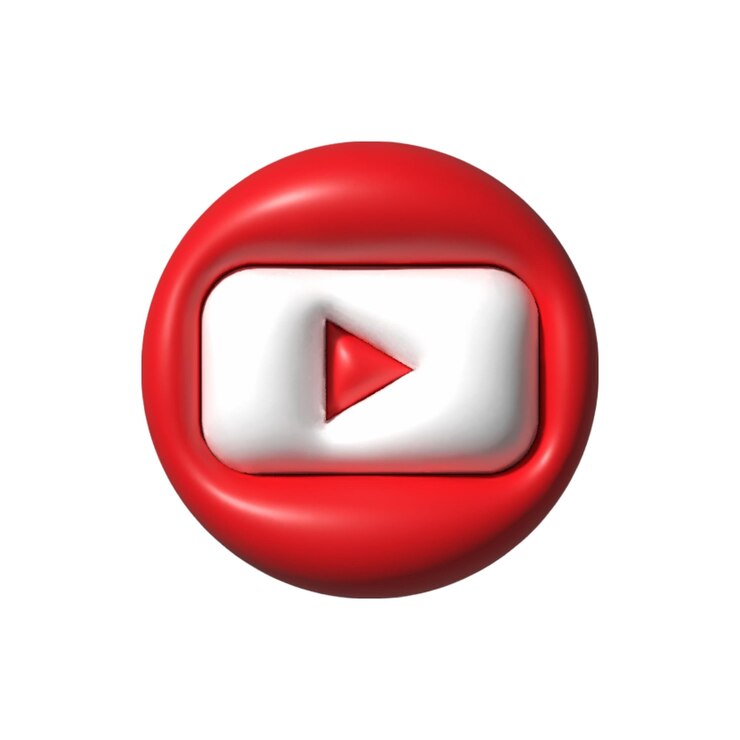 Vector ilustración de vector de youtube realista 3d