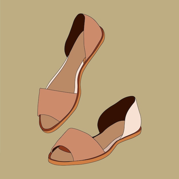 Ilustración de vector de zapatos femeninos simples