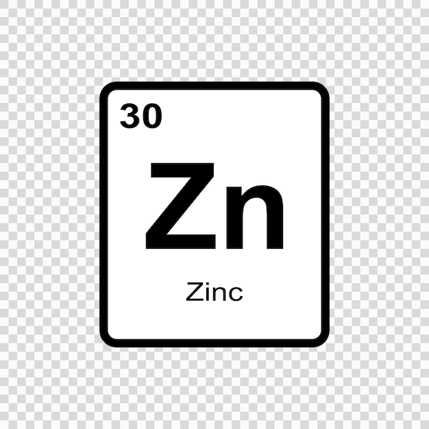 Ilustración de vector de zinc elemento químico