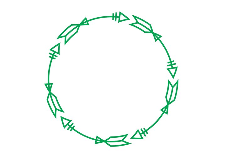 Vector ilustración de vectores de anillo redondo con diferentes flechas