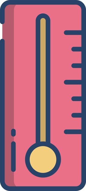 Ilustración de vectores de color lineal de termómetros sólidos
