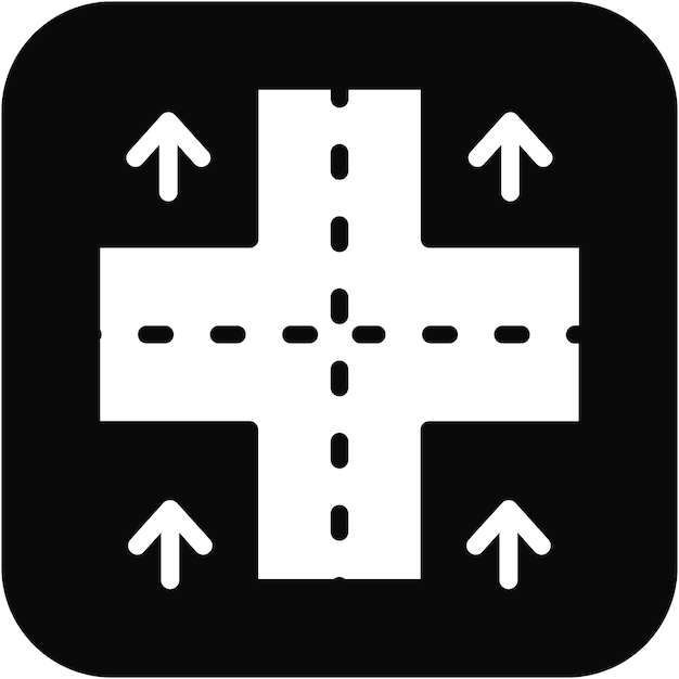 Ilustración de vectores de intersección de cuatro vías