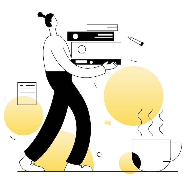Ilustración de vectores de negocios de oficial línea plana