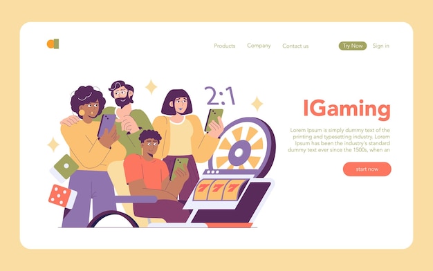 Ilustración de vectores planos de Igaming