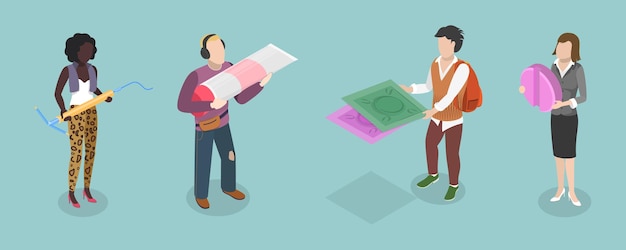 Ilustración de vectores planos isométricos 3D de la anticoncepción