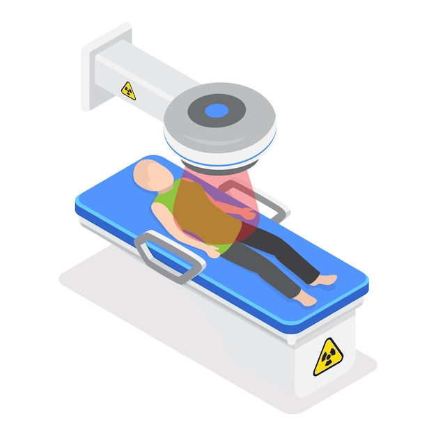 Ilustración de vectores planos isométricos 3D del artículo 1 de oncología