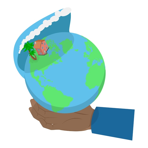 Ilustración de vectores planos isométricos 3D del cambio climático