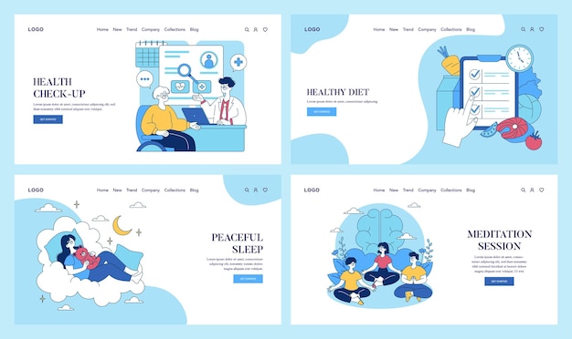 Ilustración de vectores planos para la prevención de la salud