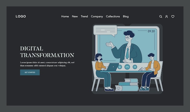 Ilustración de vectores planos de las tendencias educativas