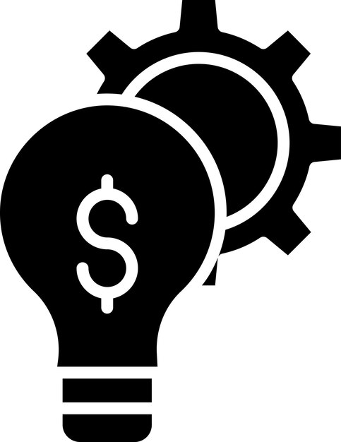 Ilustración de vectores sólidos y glifos de optimización de ideas
