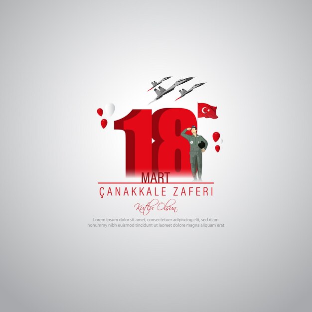 Ilustración vectorial para 18 Mart Canakkale Zaferi