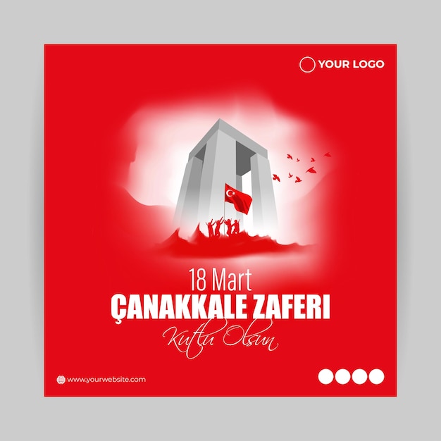 Ilustración vectorial para 18 mart canakkale zaferi