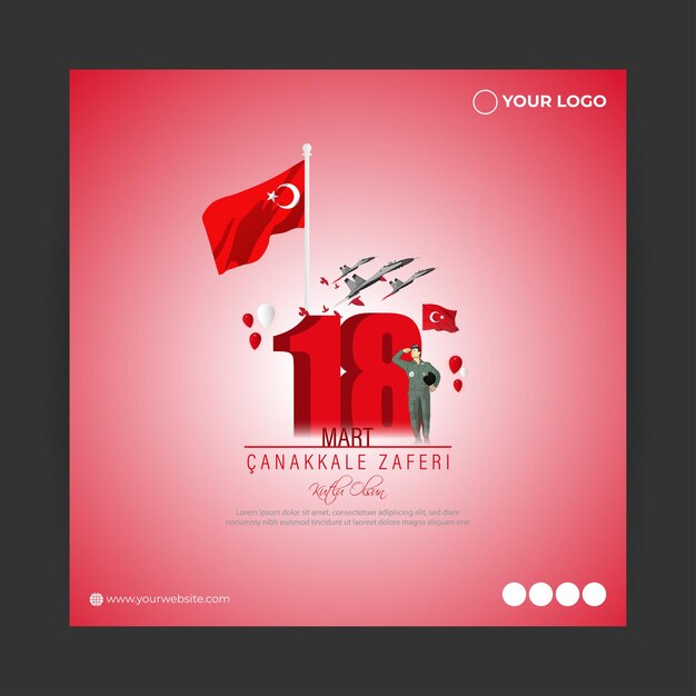 Ilustración vectorial para 18 Mart Canakkale Zaferi
